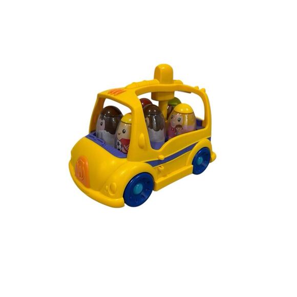 Weebles On The Bus Wobble & Spin School Bus + 6 Weebles Playskool 2010 Hasbro - Picture 1 of 9